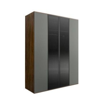 Шкаф 4-х дв. Bogemia Woodline Air (Серый/Черный) БМШ2/42(2)