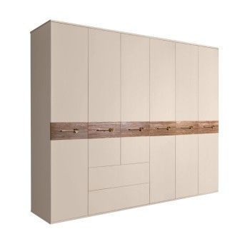 Шкаф 6-ти дверный с ящиками, Bogemia Wood Wo (Ваниль/Золото) БМШ2/61(Wo)