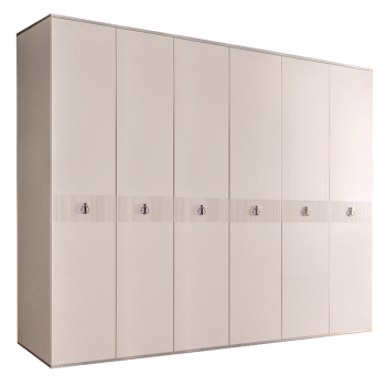 Шкаф 6-ти дверный Римини СОЛО (Слоновая кость/Серебро) РМШ2/6(s)