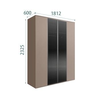 Шкаф 4-х дв. Bogemia Air (Мокка/Серебро) БМШ2/4(2)