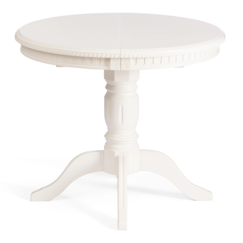 Стол STEFANO круглый, бук, мдф, D90+30x77см, Ivory white