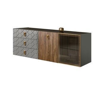 Комод 1.6м Bogemia Fly Wood Fa (Серый) (Lakobel/Золото) БМКМ-4[5][10]