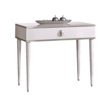 Стол туалетный узкий Римини СОЛО (Белый/Серебро) РМСТ-1(s)[9]