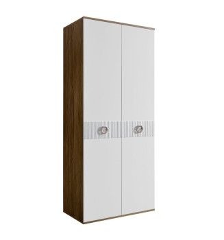 Шкаф 2-х дверный Bogemia Woodline Fi (Белый/Хром) БМШ2/2