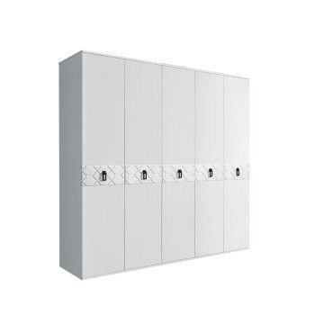 Шкаф 5-ти дв. Bogemia Farfalle (Белый/Черный) БМШ2/5(Fa)