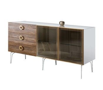 Комод 1.6м Bogemia Wood Fi (Белый) (Lakobel/Золото) БМКМ-4(Wo)[5]