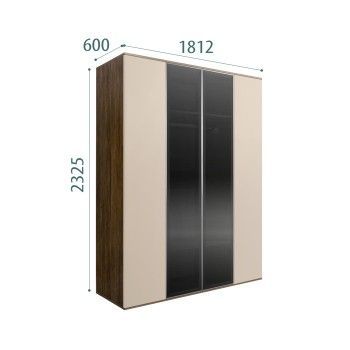 Шкаф 4-х дв. Bogemia Woodline Air (Ваниль/Серебро) БМШ2/42(2)