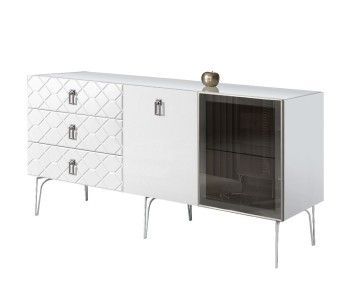 Комод 1.6м Bogemia Farfalle (Белый) (Lakobel/Хром) БМКМ-4(Fa)[5][10]