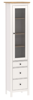 САГА шкаф с витриной 50 белый/ясень