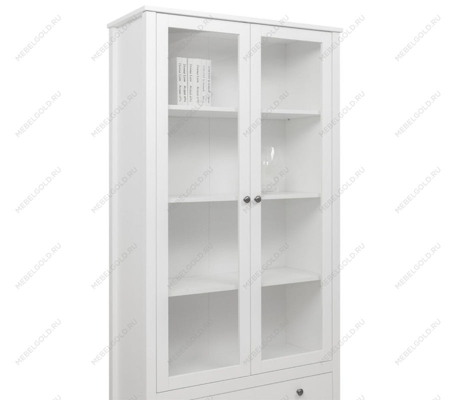 Шкаф-витрина Ева (Хельга) REG2W2S с подсветкой белый | изображение 4
