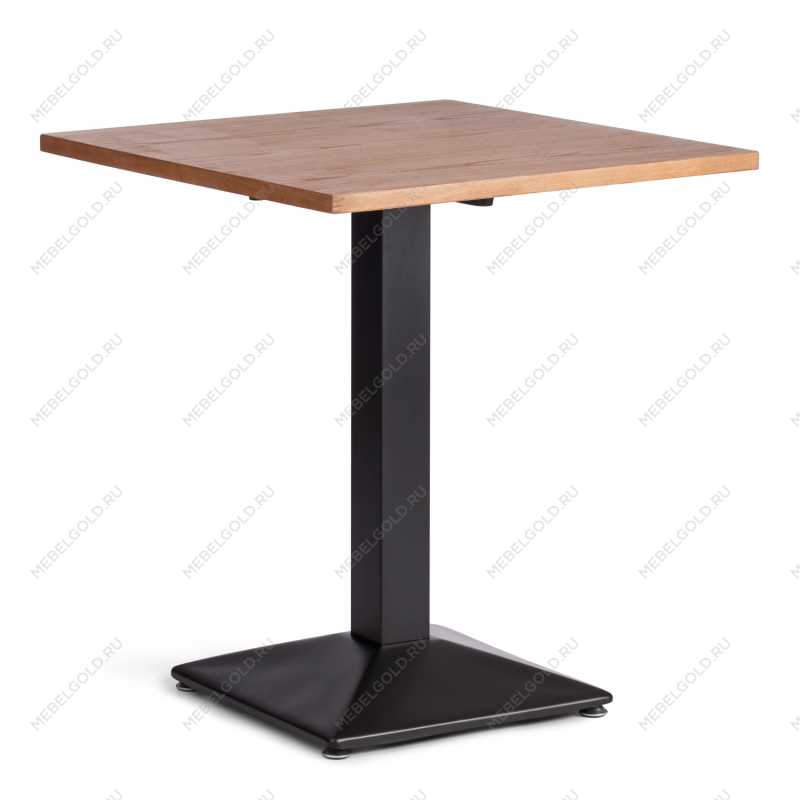 Стол RAGNAROK, дерево вяз/железная опора, 70х70х76 см, груша №3/черная опора