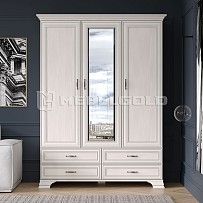 Шкаф 3-створчатый Тиффани 3D4S вудлайн кремовый