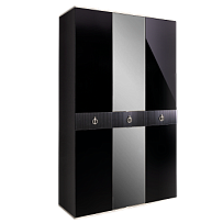 Шкаф 3-х дверный с зеркалом Римини СОЛО (Черный/Серебро) РМШ1/3(s)