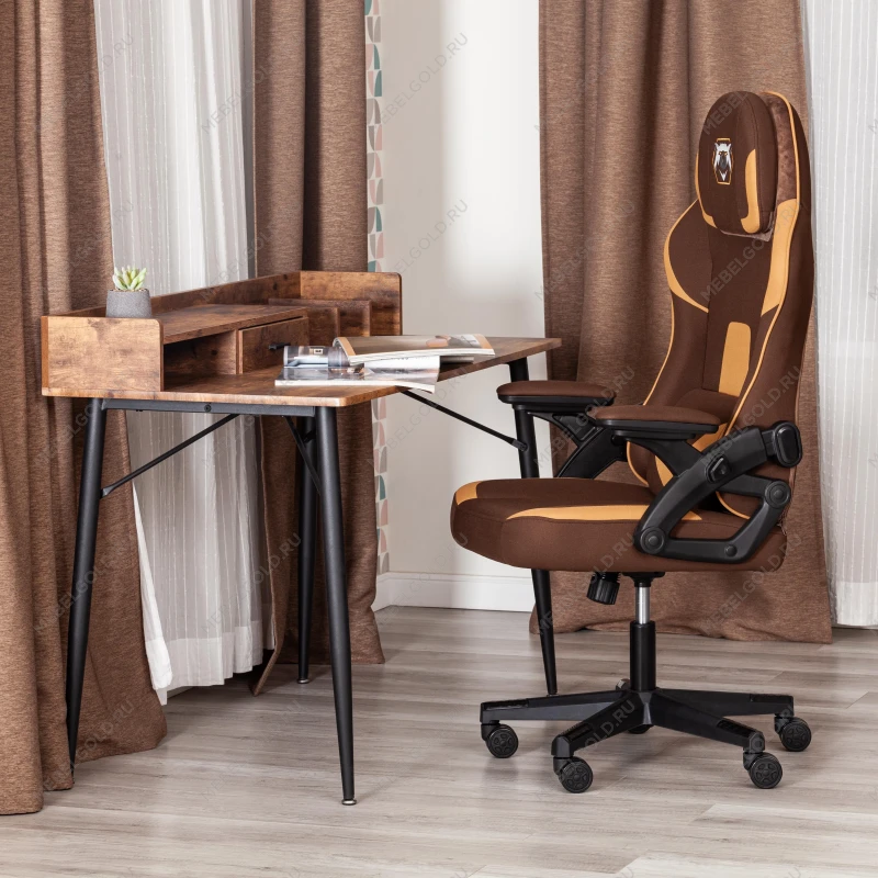 Компьютерное кресло iBear, ткань, коричнево-бежевый / brown beige | изображение 18