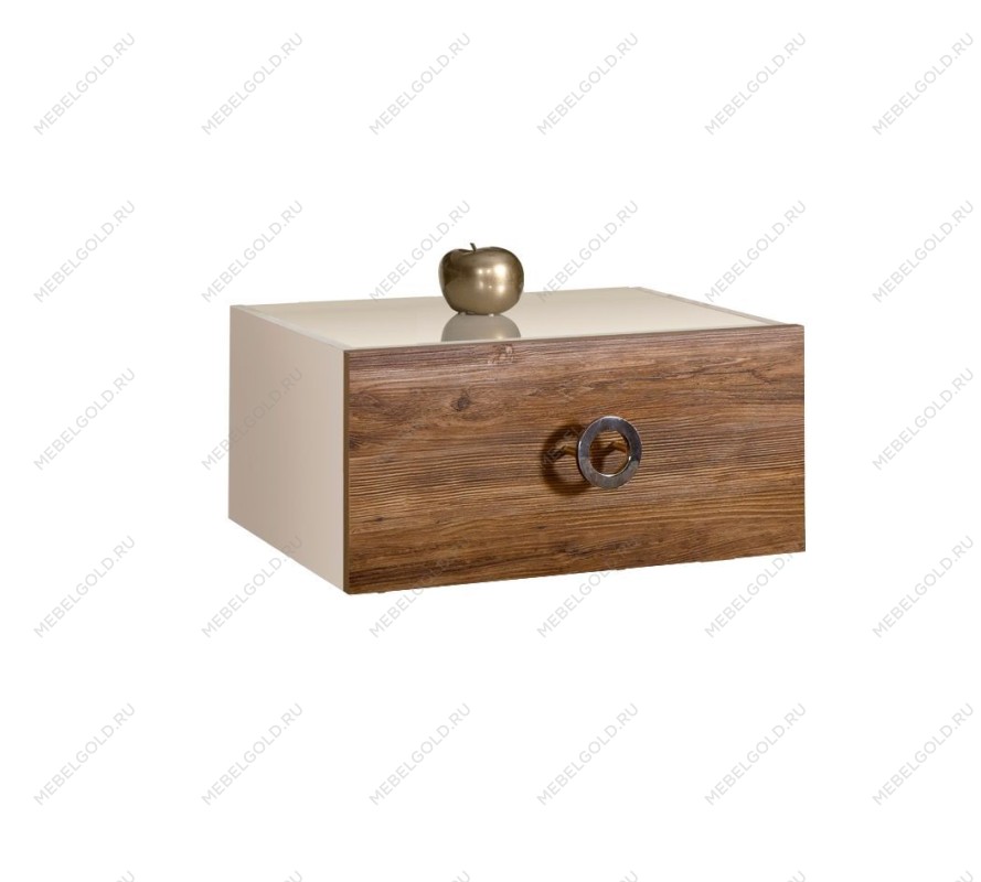 Тумба прикроватная Bogemia Fly Wood Fi (Слоновая кость) (Lakobel/Хром) БМТП-1