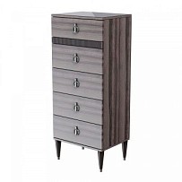 Комод узкий с планкой Римини СОЛО (Орех империя/Серебро) РМКМ-2(s)