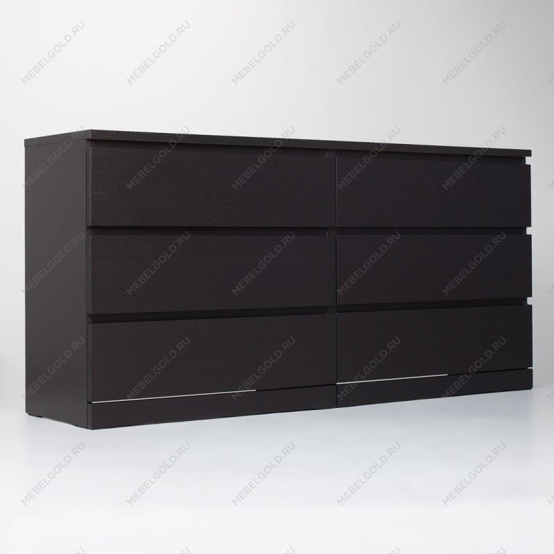 МАЛЬМ / VARMA Комод ИКЕА / IKEA 6D, 160x78x40, шпон, черный | изображение 1