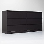 МАЛЬМ / VARMA Комод ИКЕА / IKEA 6D, 160x78x40, шпон, черный | изображение 1