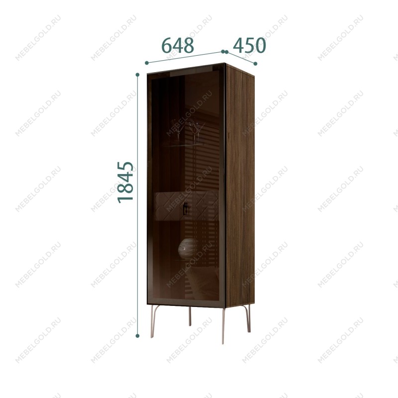 Витрина Bogemia Woodline Fa (Мокка/Черный) БМВ1-1С