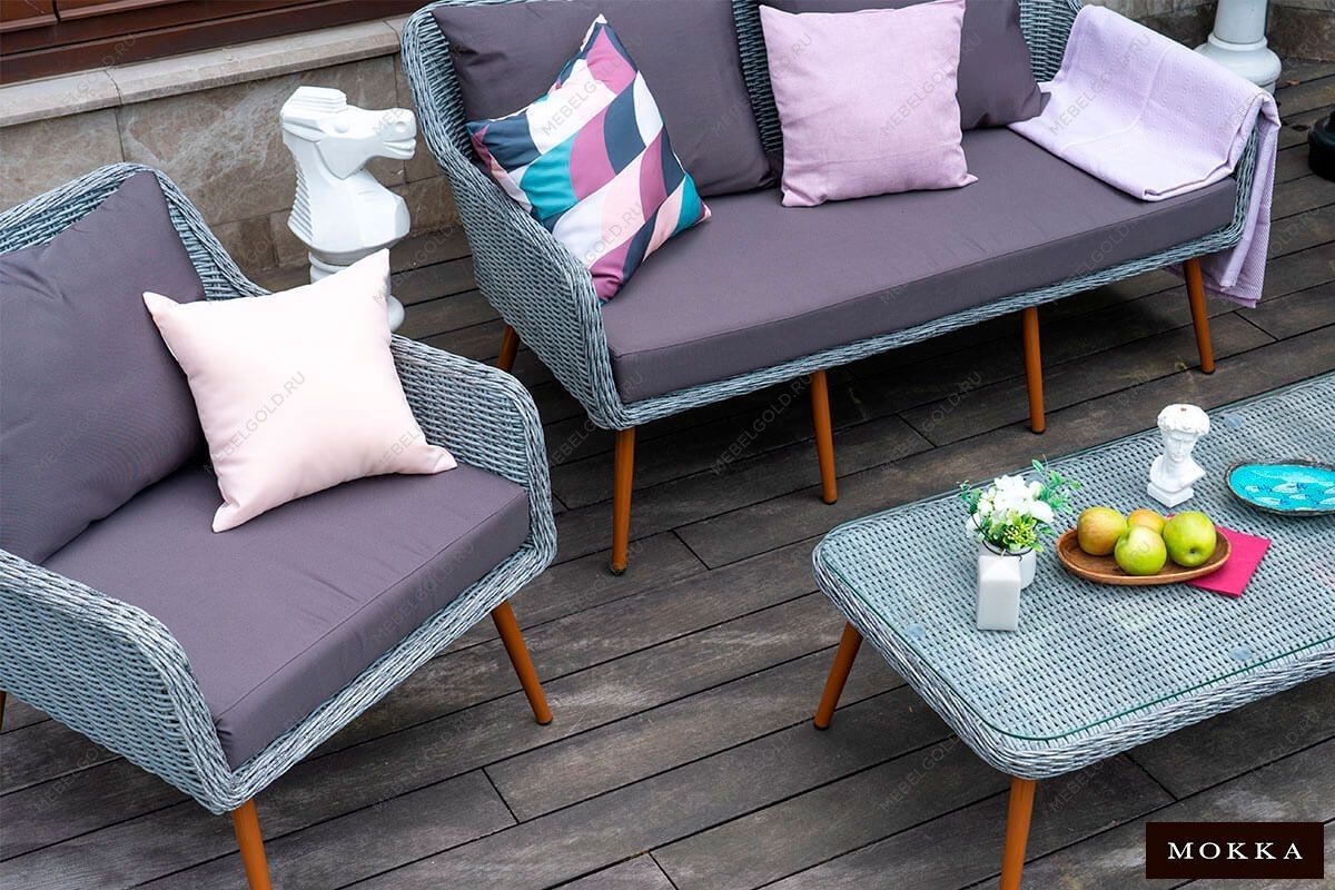 Комплект плетеной мебели MOKKA RIMINI (стол кофейный, 2 кресла, софа 2 х-местная) | изображение 19