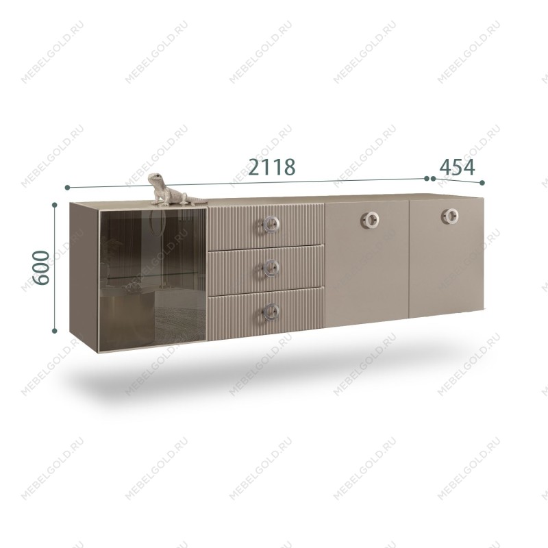 Комод 2.1м Bogemia Fly Fillini (Мокка) (Lakobel/Хром) БМКМ-5[4]