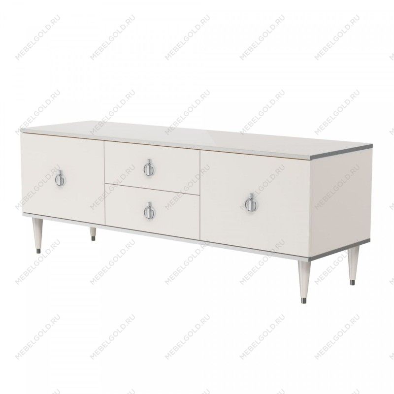 Тумба под телевизор Римини (Слоновая кость/Серебро) РМТ-3