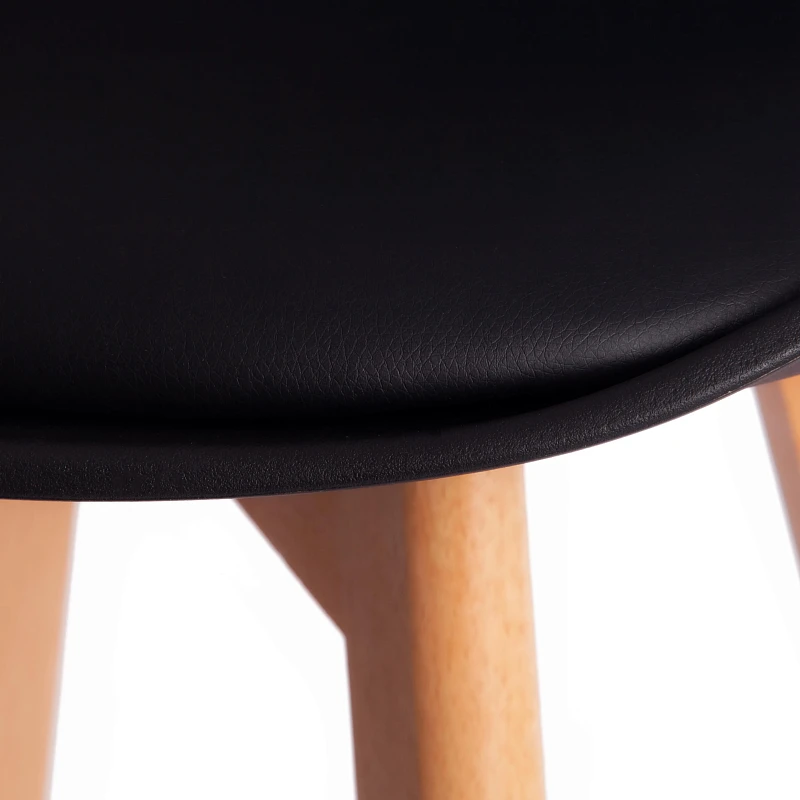 Стул барный TULIP BAR (mod. C1014H-1), пластик/дерево, 42 х 47,5 х 104 см, Black (Черный) 3010/ натуральный | изображение 6