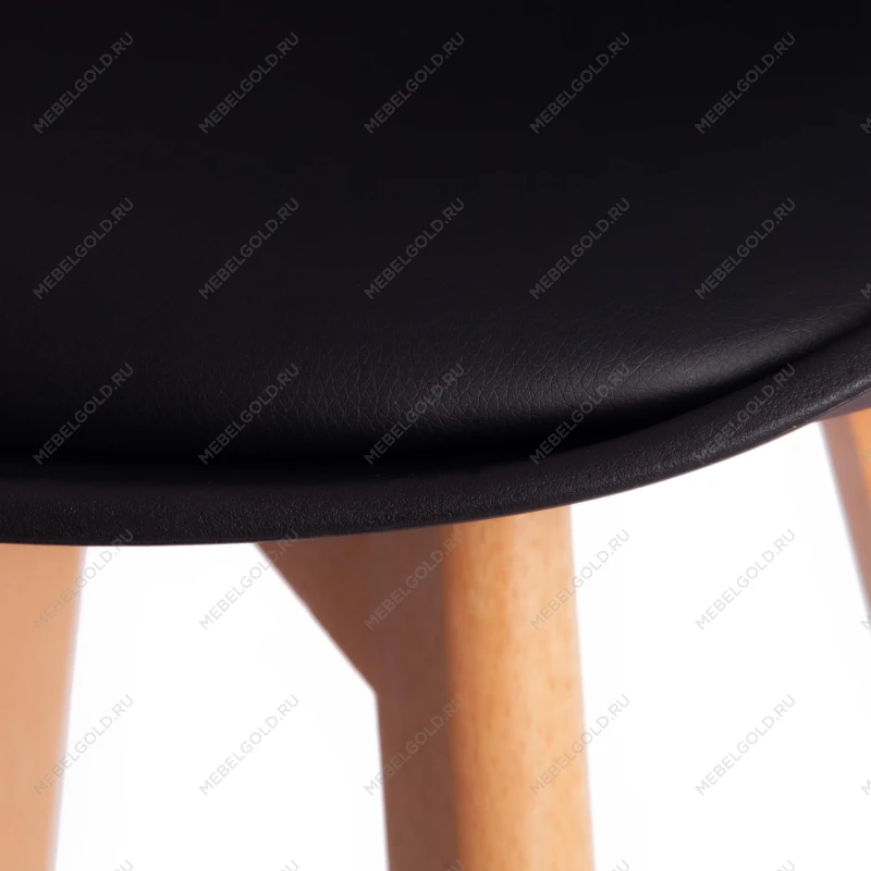 Стул барный TULIP BAR (mod. C1014H-1)/1 шт. в упаковке, пластик/дерево, 42 х 47,5 х 104 см, Black (Черный) 3010/ натуральный | изображение 6