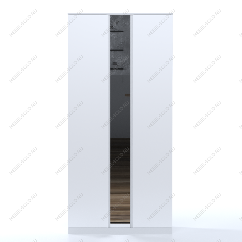 МАЛЬМ / VARMA Стор 105 шкаф распашной с зеркалом 222х105х57, белый | изображение 2