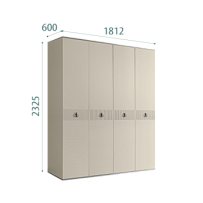 Шкаф 4-х дверный Римини СОЛО (Ваниль/Серебро) РМШ2/4(s)