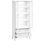 Шкаф-витрина Ева (Хельга) REG2W2S с подсветкой белый | изображение 2