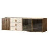 Комод 2.1м Bogemia Woodline Fly Wood Fa (Слоновая кость) (Novabuk/Золото) БМКМ-5[5][10]