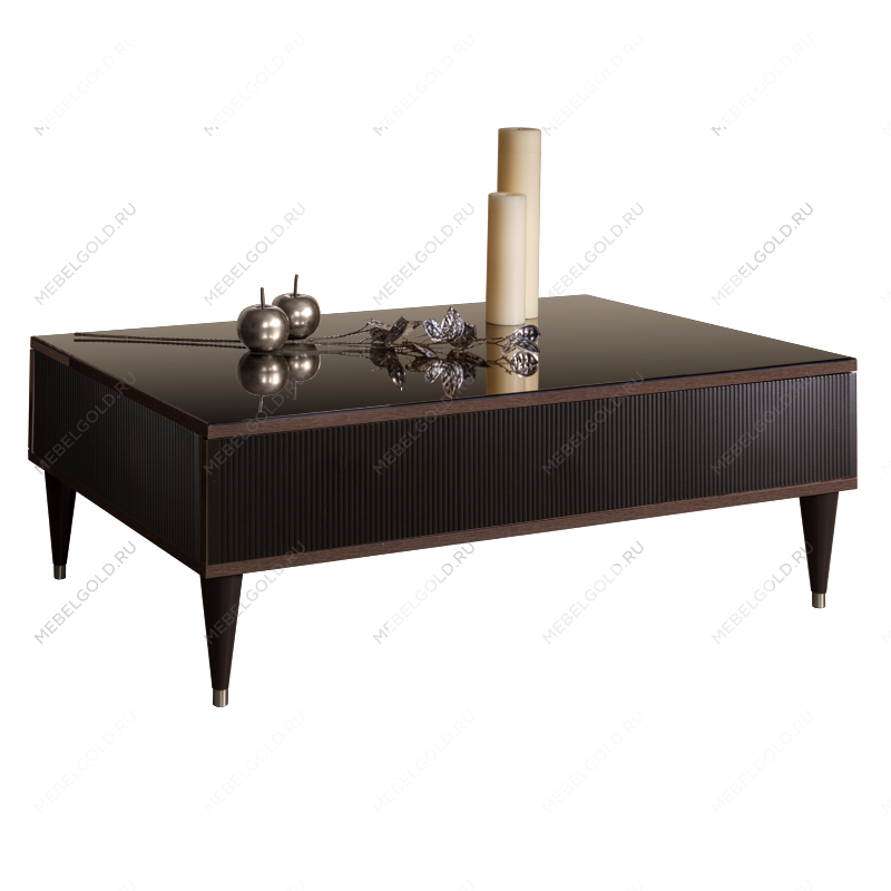 Журнальный столик с ящиком Римини СОЛО (Орех империя/Серебро) РМСТ-2(s)