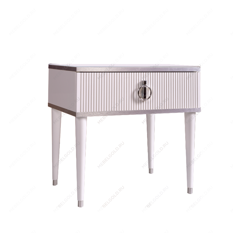 Тумба прикроватная Римини СОЛО (Белый/Серебро) РМТП-1(s)