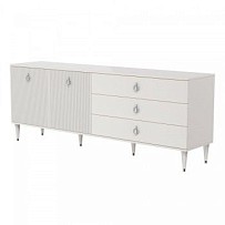 Комод для гостиной 2.1м Римини СОЛО (Бежевый/Серебро) РМКМ-5(s)