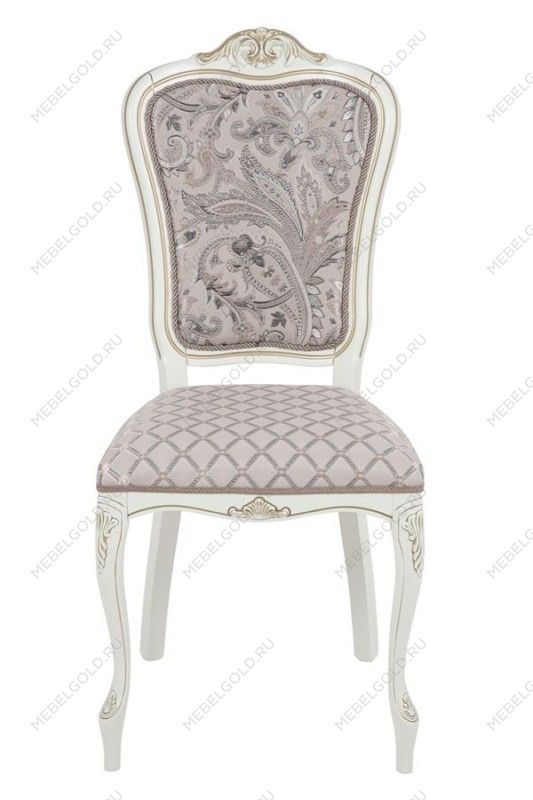 Стул Виконт (тон 308 слоновая кость + патина золото/ ткань Афитап розовый/компаньон) | изображение 1