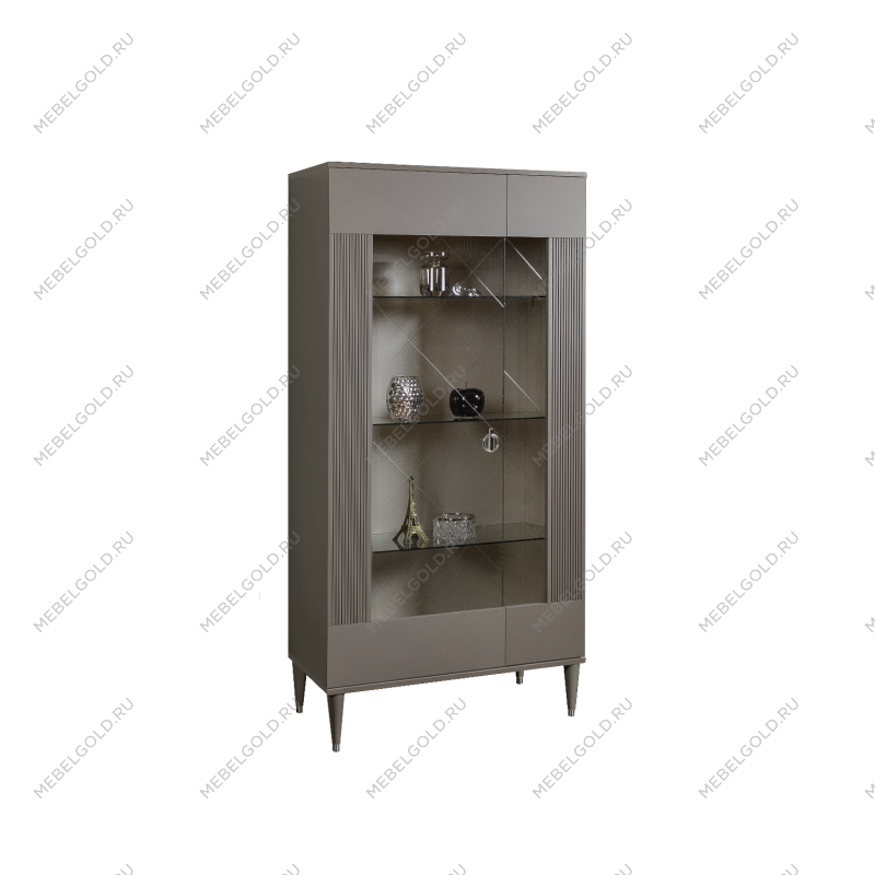 Витрина 2-ств. Римини СОЛО (Серый/Серебро) (Левая) РМВ2-2С(s)