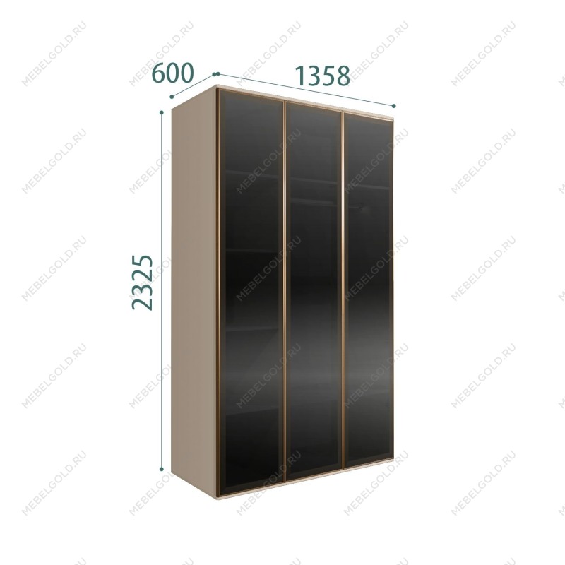 Шкаф 3-х дверный Bogemia Air (Ваниль/Золото) БМШ2/3(3)