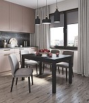 ВАРДИГ стол обеденный раскладной ИКЕА / IKEA М 120(180)x80 шпон, ясень черный | изображение 3