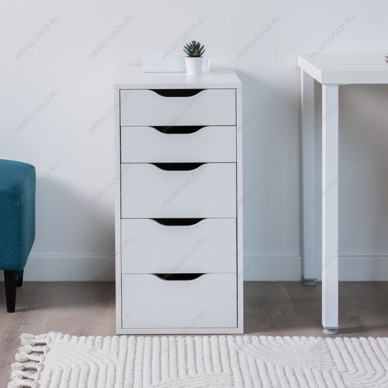ИНГАР комод ИКЕА / IKEA белый с пятью выдвижными ящиками | изображение 5