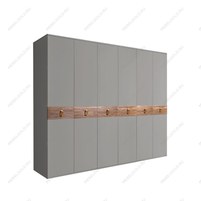Шкаф 6-ти дв. Bogemia Wood Fa (Серый/Золото) БМШ2/6(Wo)
