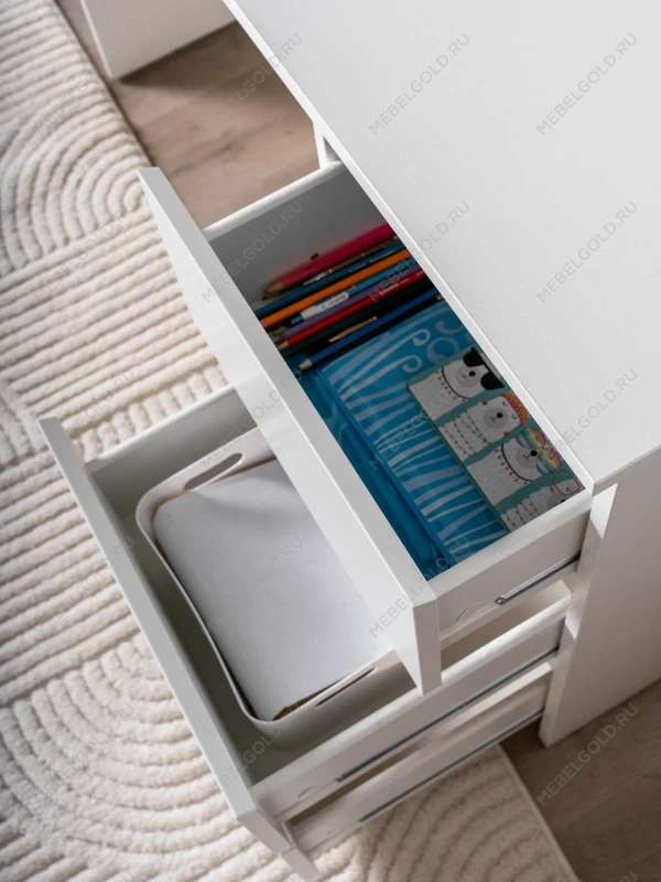 Стол письменный ГУД ЛАКК Кастор, 3 ящика, 116х65х75 см, белый | изображение 6