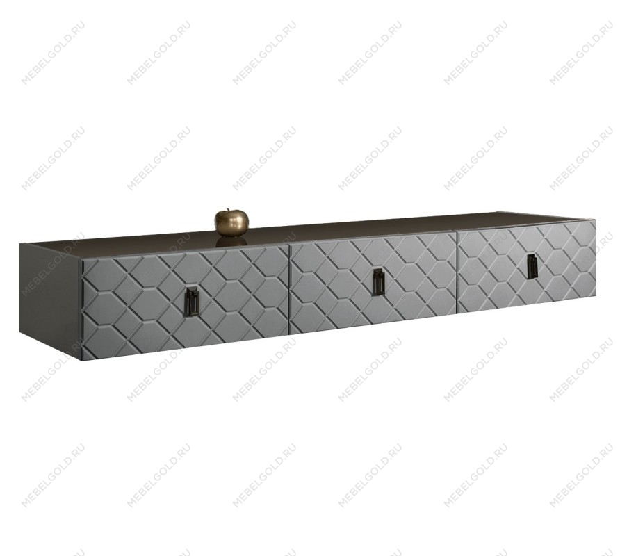 Тумба телевизионная 2.1м Bogemia Fly Farfalle (Серый) (Lakobel/Черный) БМТ-2