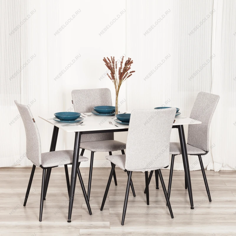 Стул обеденный La Rousse, NEW, ткань рогожка, серый/черный, 3M 16/2, 45x55x93 см | изображение 15