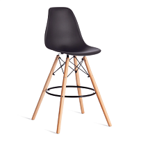 Стул барный Cindy Bar Chair (mod. 80-1), дерево бук/металл/пластик, 50 х 51 х 109 см, Black (Черный) 3010/ натуральный