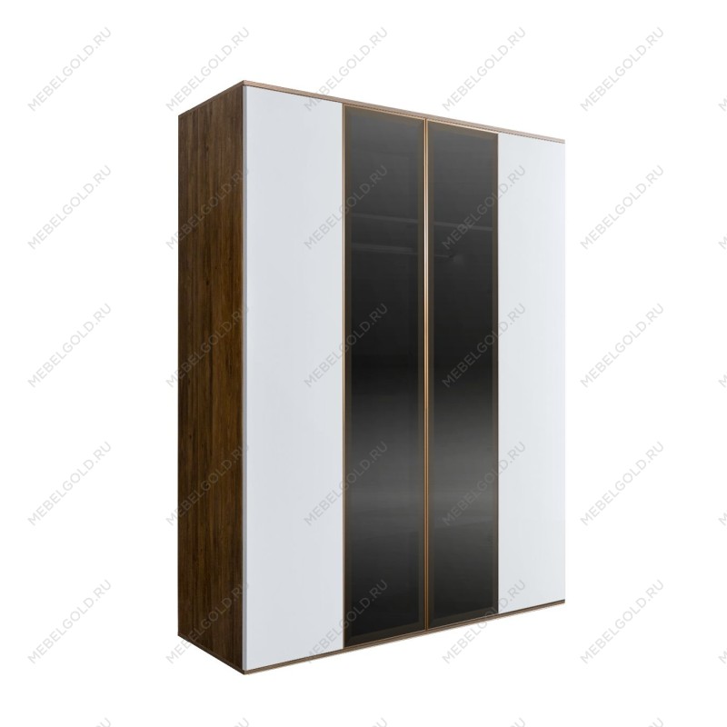 Шкаф 4-х дв. Bogemia Woodline Air (Белый/Золото) БМШ2/42(2)