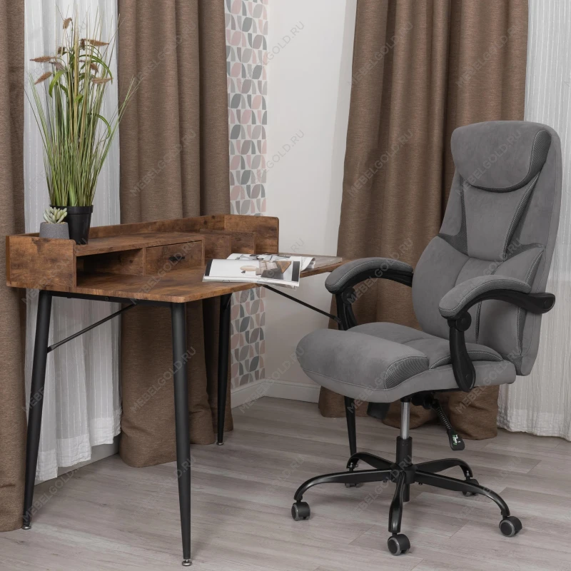 Кресло Cambridge metalBL, велюр/ткань, серый, 29/12 | изображение 14