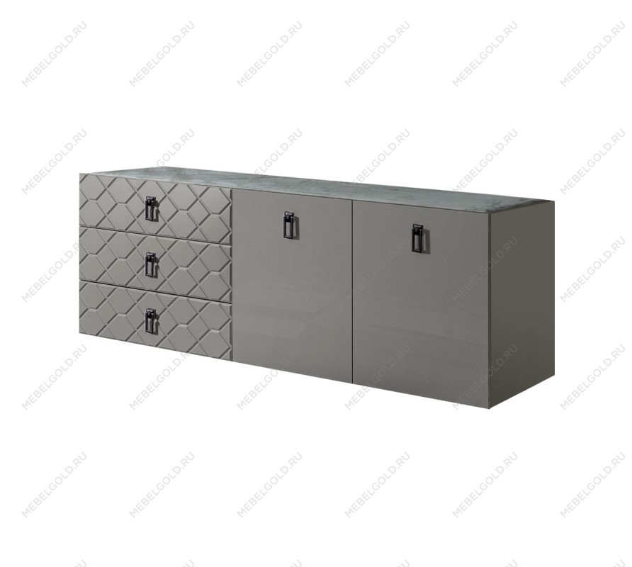 Комод 1.6м Bogemia Fly Farfalle (Серый) (Novabuk/Черный) БМКМ-4