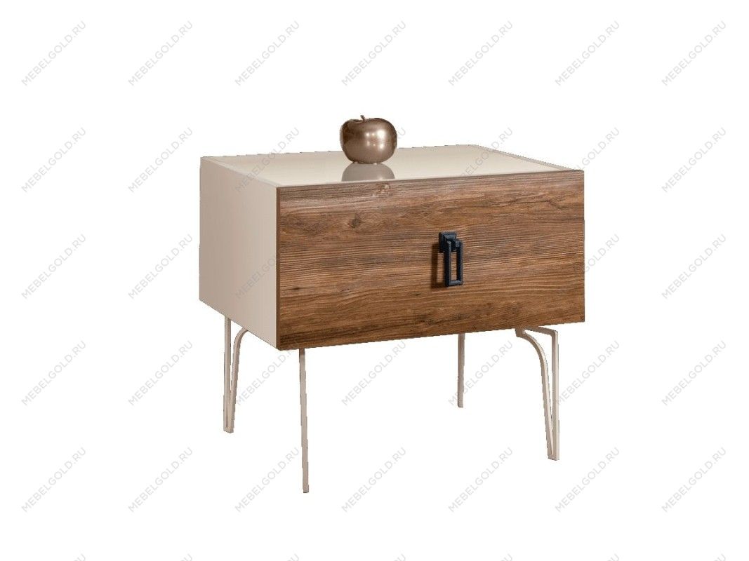 Тумба прикроватная Bogemia Wood Fa (Слоновая кость) (Lakobel/Черный) БМТП-1(Wo)
