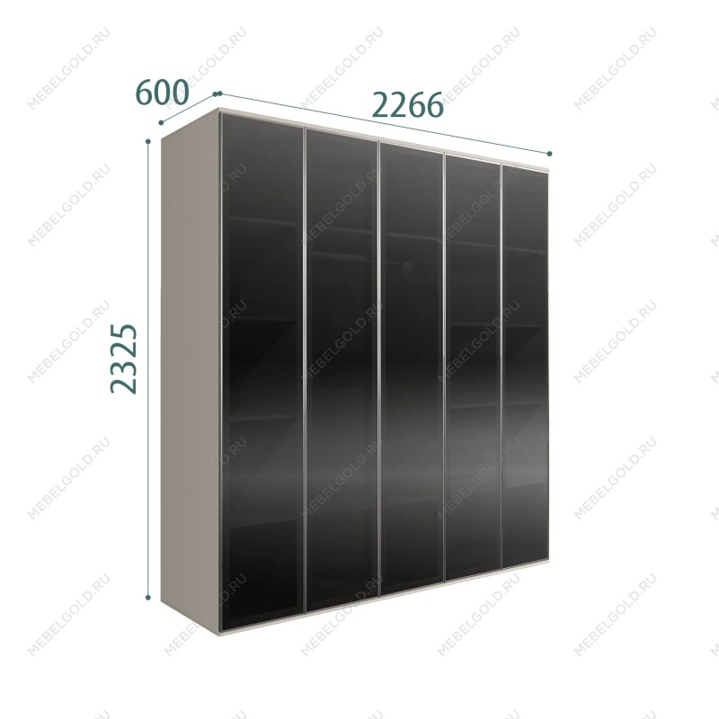 Шкаф 5-ти дв. Bogemia Air (Шелк/Серебро) БМШ2/5(5)